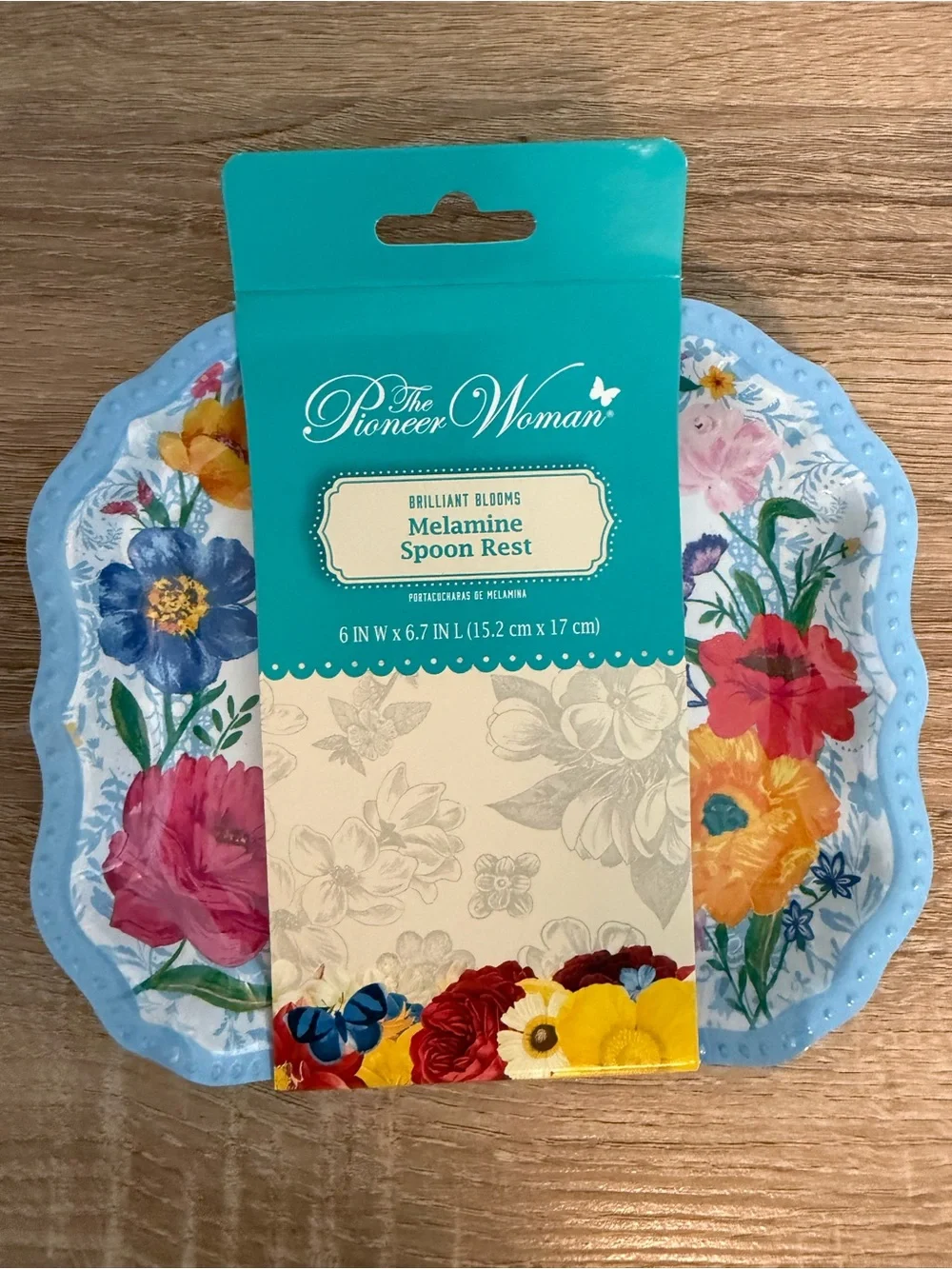 The Pioneer Woman Brilliant Blooms Melamine Spoon Rest NWT Blue Floral